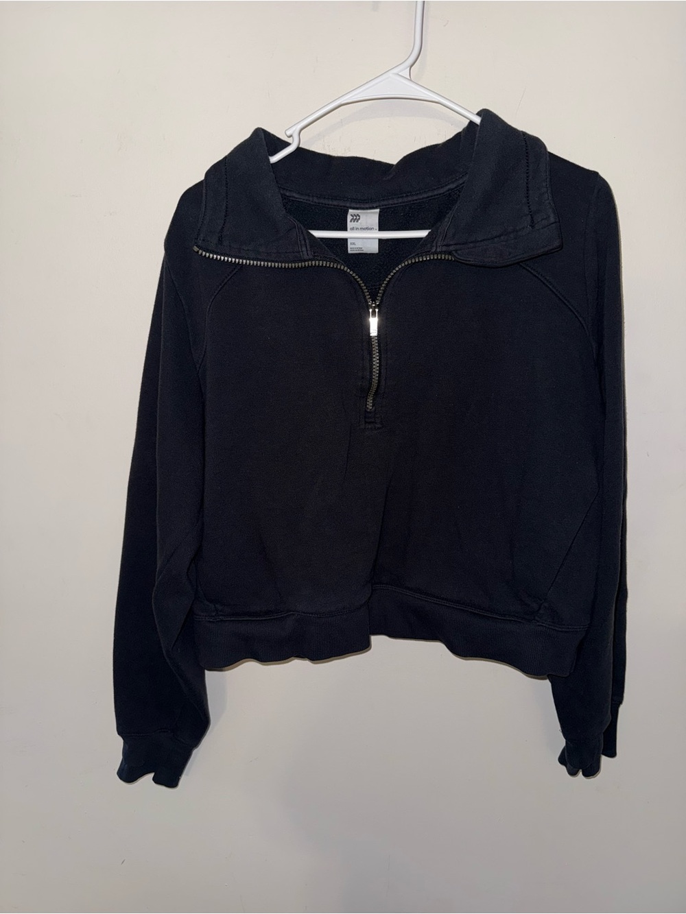 all in motion Black Half-Zip Cowl Sweatshirt
